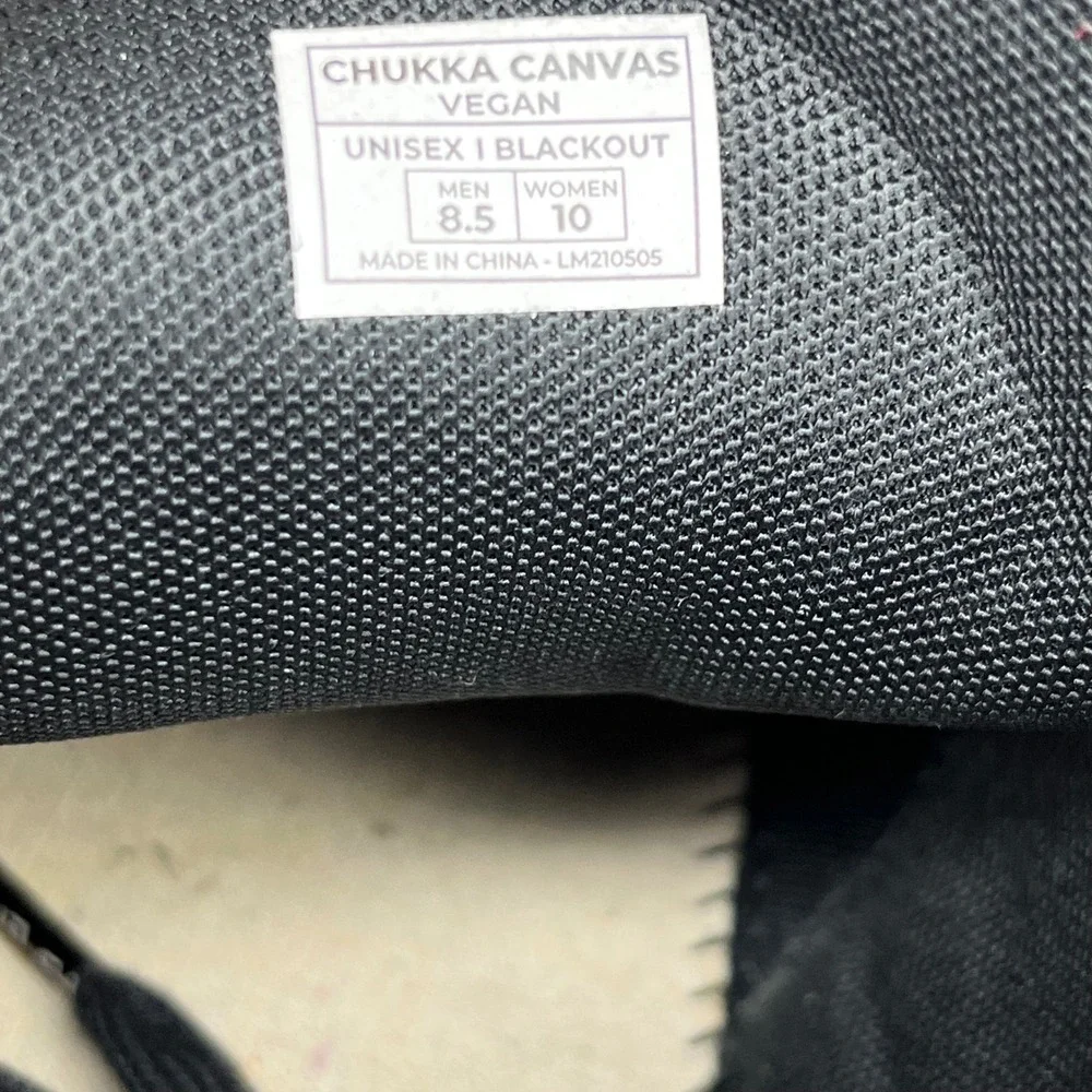 Lems Chukka Canvas Vegan Shoes Mens 8.5 Womens 10 Black Barefoot Zero Drop Boots